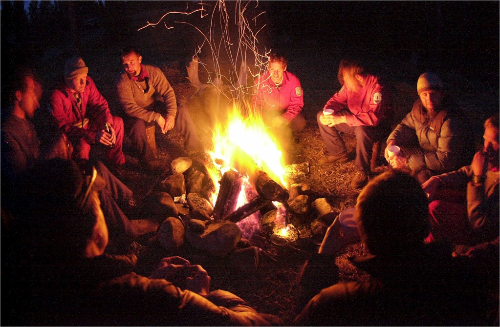A bonfire picture to show my second most ideal setting for storytelling, and to wax nostalgic about past events...the most ideal way to talk about a long walk is to take one with someone willing to listen.