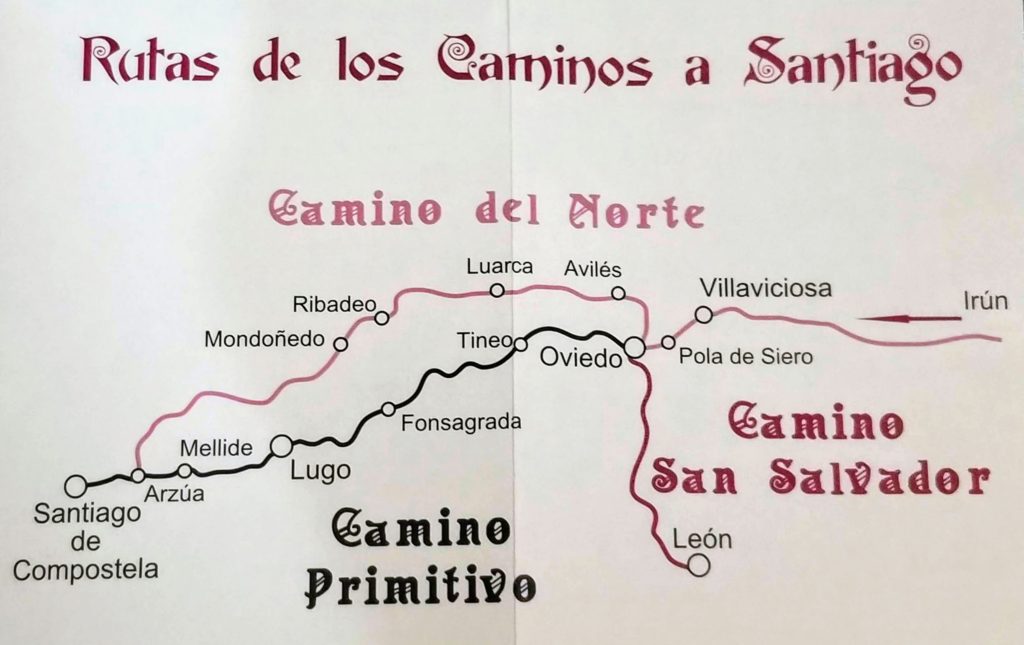 Trip Planning: Walk from León to Oviedo, then to Santiago de Compostela.